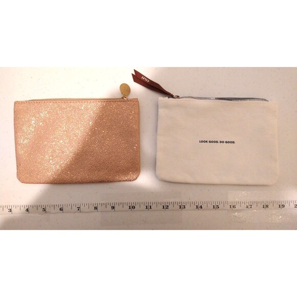 IPSY 2 MAKEUP COSMETIC BAGS 7X5 FLORAL STYLISH FASHION UNIQUE GLAM TRAVEL CHIC - Picture 7 of 7